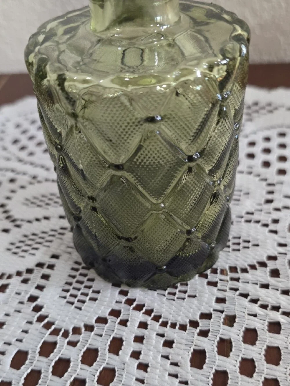 Glass Decorative Vase - Olive Green